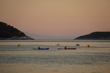 Kayak at sunset.