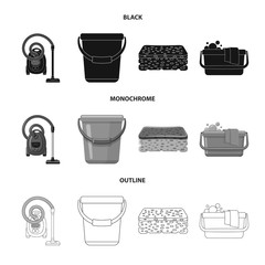 Vector illustration of cleaning and service symbol. Set of cleaning and household vector icon for stock.