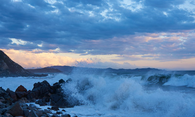 The storm at the sea coast