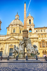 Fontana dei Quattro Fiumi and Sant'Agnese in Piazza Navona behind