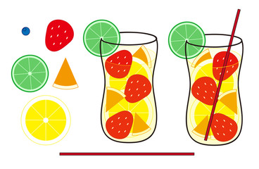 サングリアの白とフルーツのセット