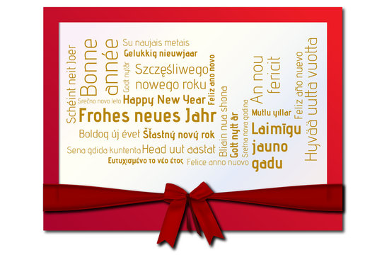 rote Geschenkkarte mit Schleife
