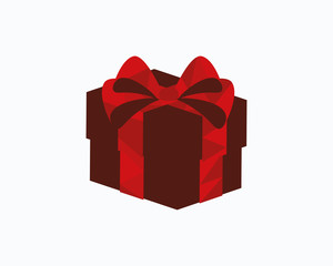 rotes Geschenk auf weißem Hintergrund