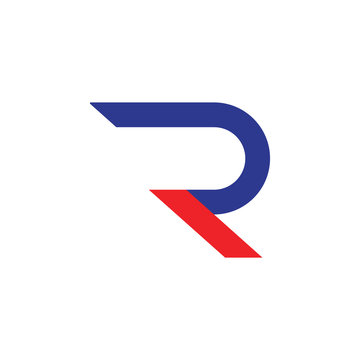 letter r simple line logo vector
