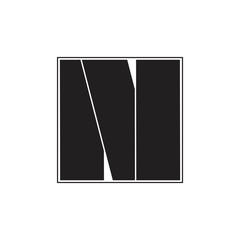 letter n flat dimensional logo vector