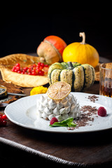 Lightweight dessert with whiskey. A Halloween Meal.