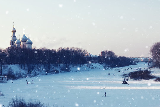 city footpath winter