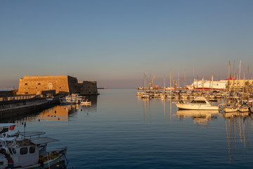Fototapeta na wymiar Fortress rocca al mare, Iraklio, Crete, Greece