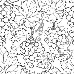 grapes vector pattern