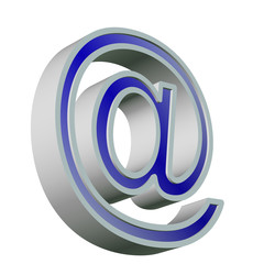 Obraz premium E-Mail, At-Zeichen, Symbol, 3D-Illustration