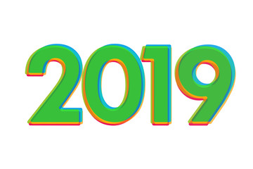 2019 bunte Zahlen