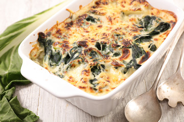baked chard with cream and cheese
