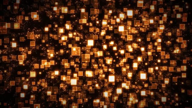 Seamless Abstract Lighted Square Particles Background/
Abstract elegant glowing colorful lighted square shapes particles loopable background