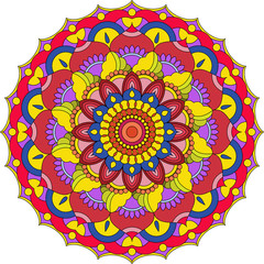 Mandala coloring page. Adult coloring, relax, meditation poster. Oriental design. 