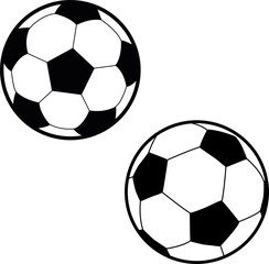 Football ball in two different angles. Soccer ball in two different angles. ball icons.