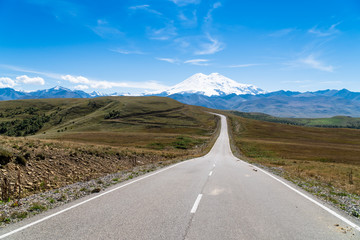 Beautifull landscape view of Caucasus mountains near mount Elbrus - the highest mountain in Europe.