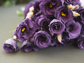 Purple roses. Rose bouquet. Vintage flower arrangement.