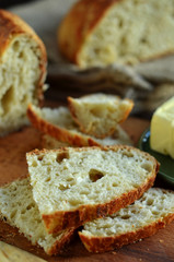 Sliced wheat bread on yeast