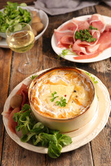 mont d'or, cheese with potato and ham