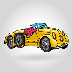 Fototapeta premium retro vintage hand drawn car