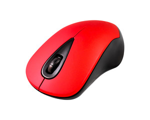 Wireless mouse isolated on white background. Computer accessory or hardware for your design. Clipping paths object.