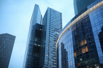 Plakat Business center with high skyscrapers