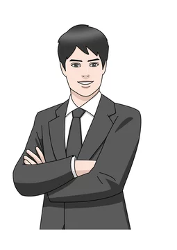 ビジネス アジア 男性 スーツ 黒 腕組み 笑顔 Stock Illustration Adobe Stock