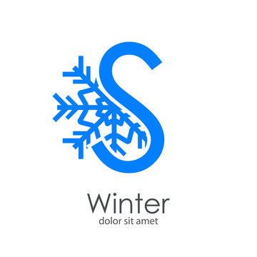Logotipo letra S azul con estrella de frío a la izquierda