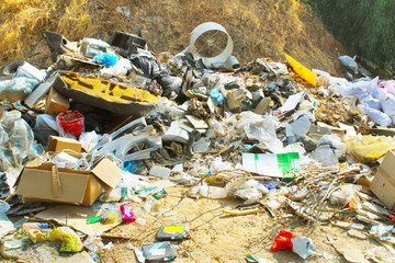 Garbage dump, Landfill Waste, Non-Biodegradable Waste. Environmental Problems, Ecological catastrophy