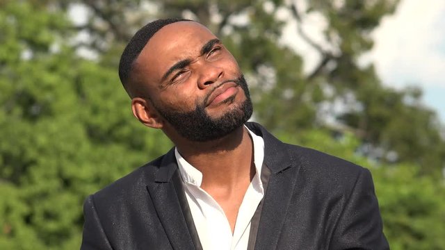 Thinking African Muslim Man