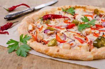 Traditional spicy pizza