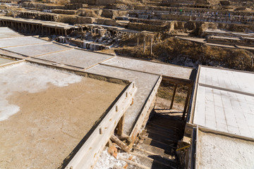 The famous salt valley of Añana, Spain