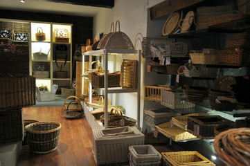 baskets on the shelves