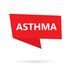 asthma word on a speach bubble- vector illustration