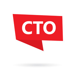 CTO (Chief Technology Officer) acronym on a sticker- vector illustration