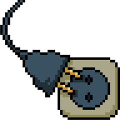 vector pixel art electricity plug