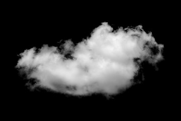 White fluffy clouds in the black sky background