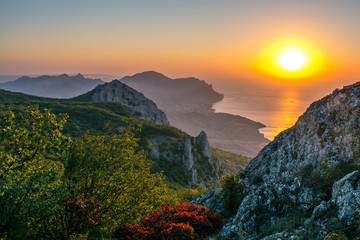 Dawn in the mountains