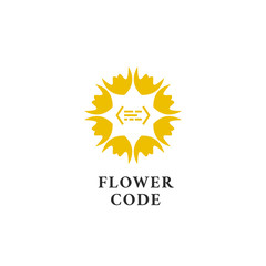 Petals flower code programmer logo icon simple abstract symbol