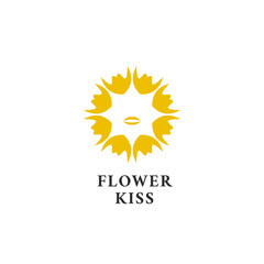 Petals flower kiss lips logo icon simple abstract symbol