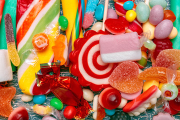 Different colorful fruit candy