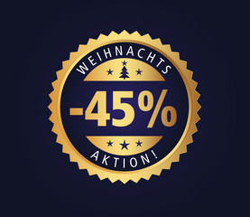 45% Rabatt Weihnachtsaktion Angebot Aktion Weihnachten Reduziert Gold Vektor Online Shop