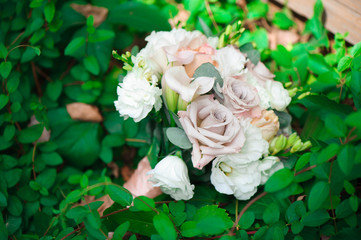 wedding bouquet, bouqet of beautiful flowers on wed day