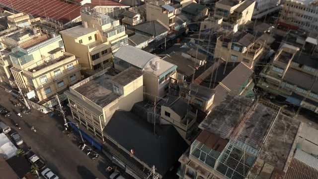 Aerial view of Ratchaburi old town. Thailand