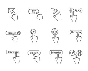 App buttons linear icons set