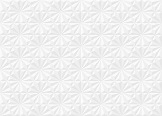 Hexagons and Triangles Seamless Pattern. Vector Geometric Abstract Background. Monochrome White Color