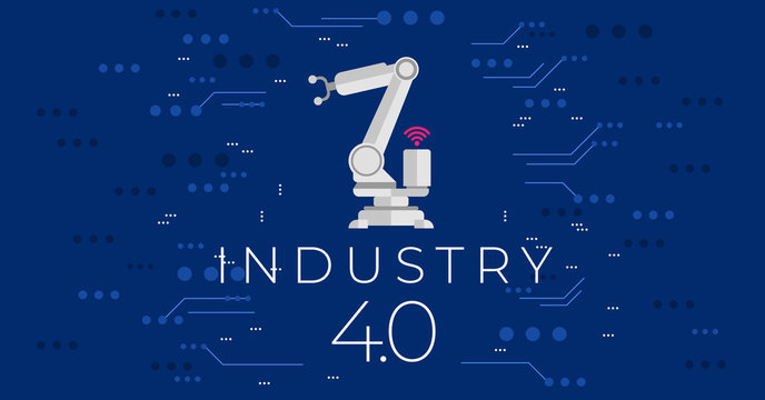 Industry 4.0 concept vector illustration. Fourth industrial revolution.