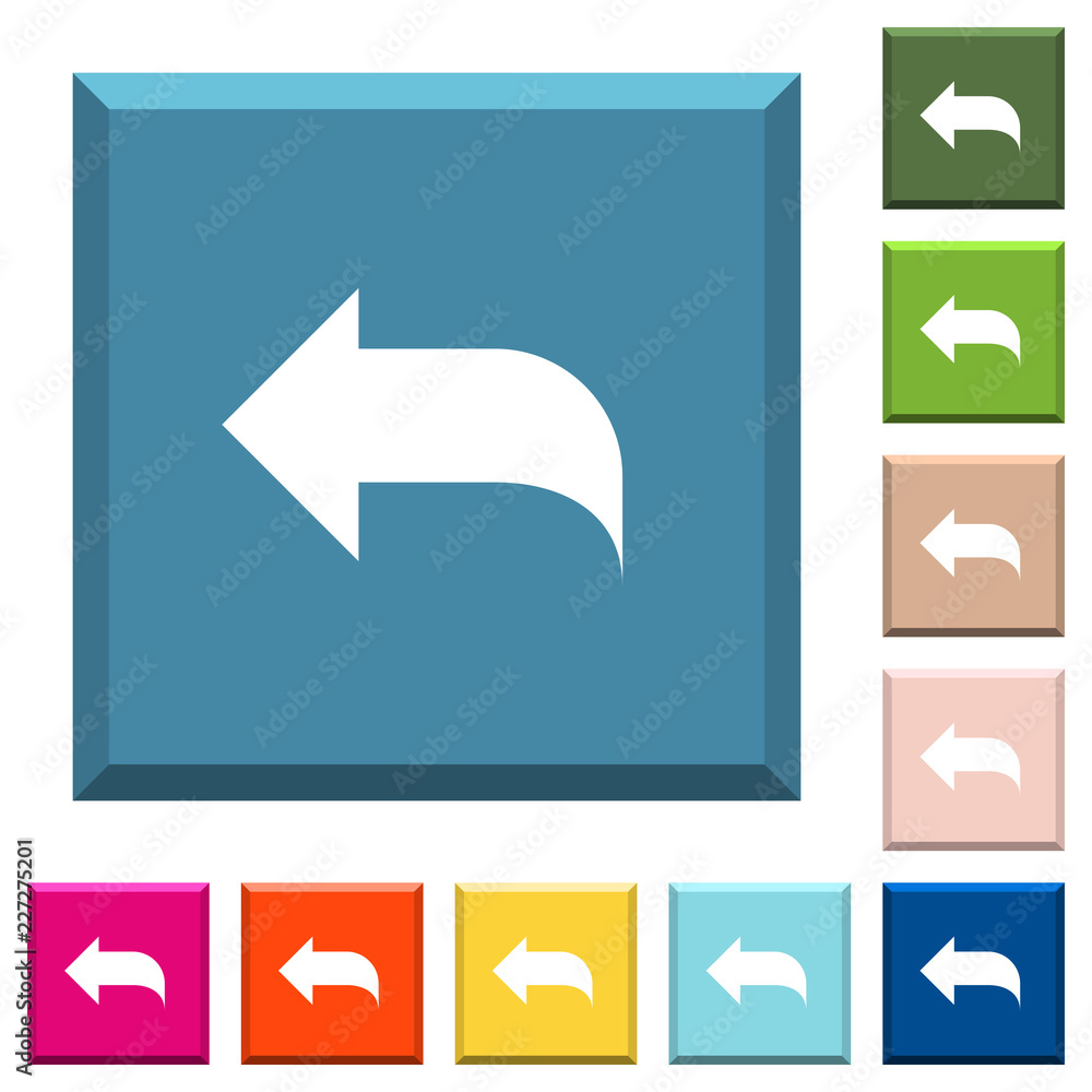 Poster reply to mail white icons on edged square buttons