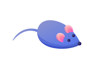 Mouse of Blue Color Cats Toy Vector Illustration