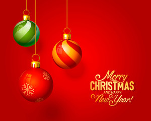 Merry Christmas and happy new year, vector background, design